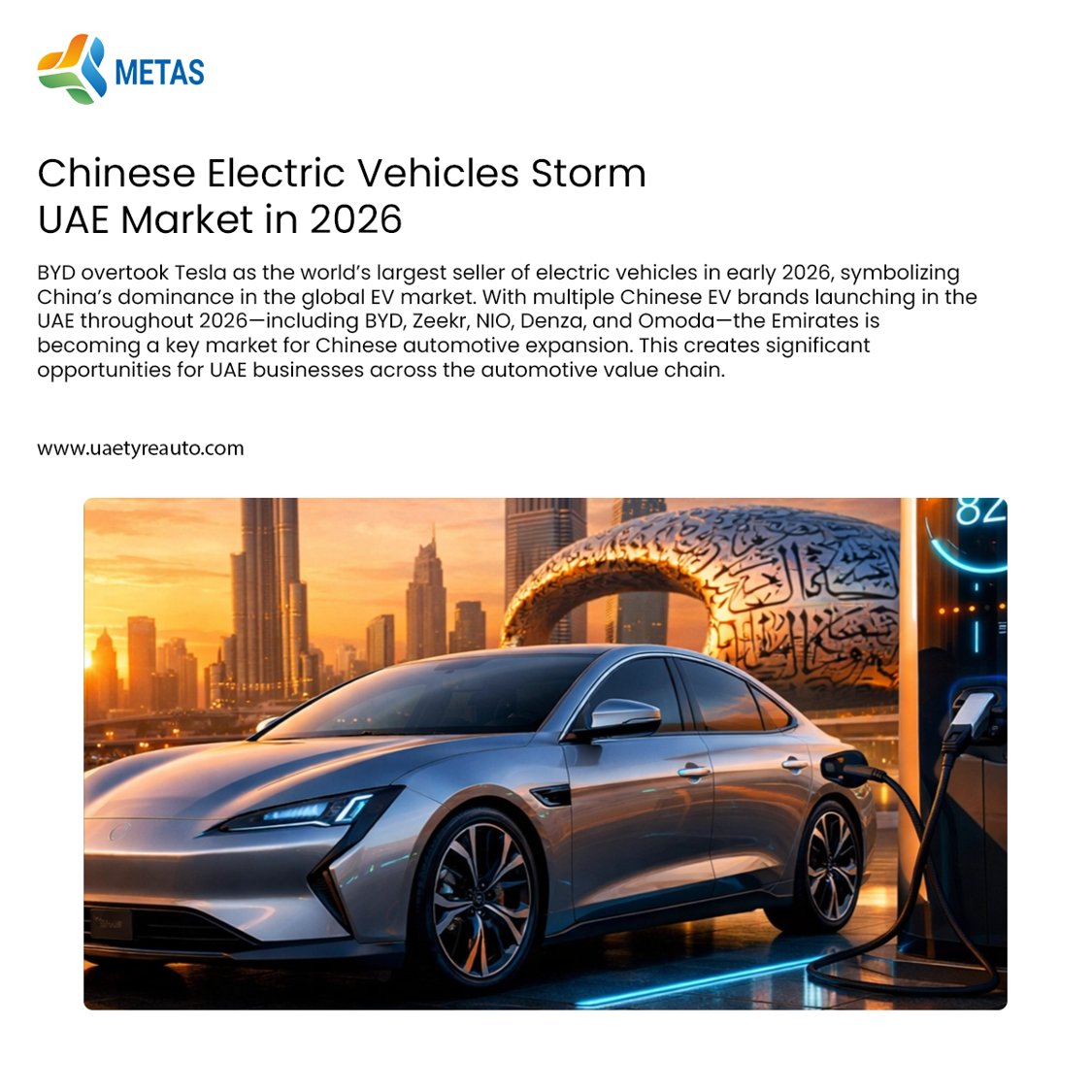 uaetyreautoexpo's tweet image. Chinese electric vehicle brands are rapidly expanding in the UAE market in 2026, creating new opportunities across the automotive industry. ⚡🚗

Stay connected with the latest trends in global auto trade with METAS.

🌐 uaetyreauto.com

#ElectricVehicles #EVMarket
