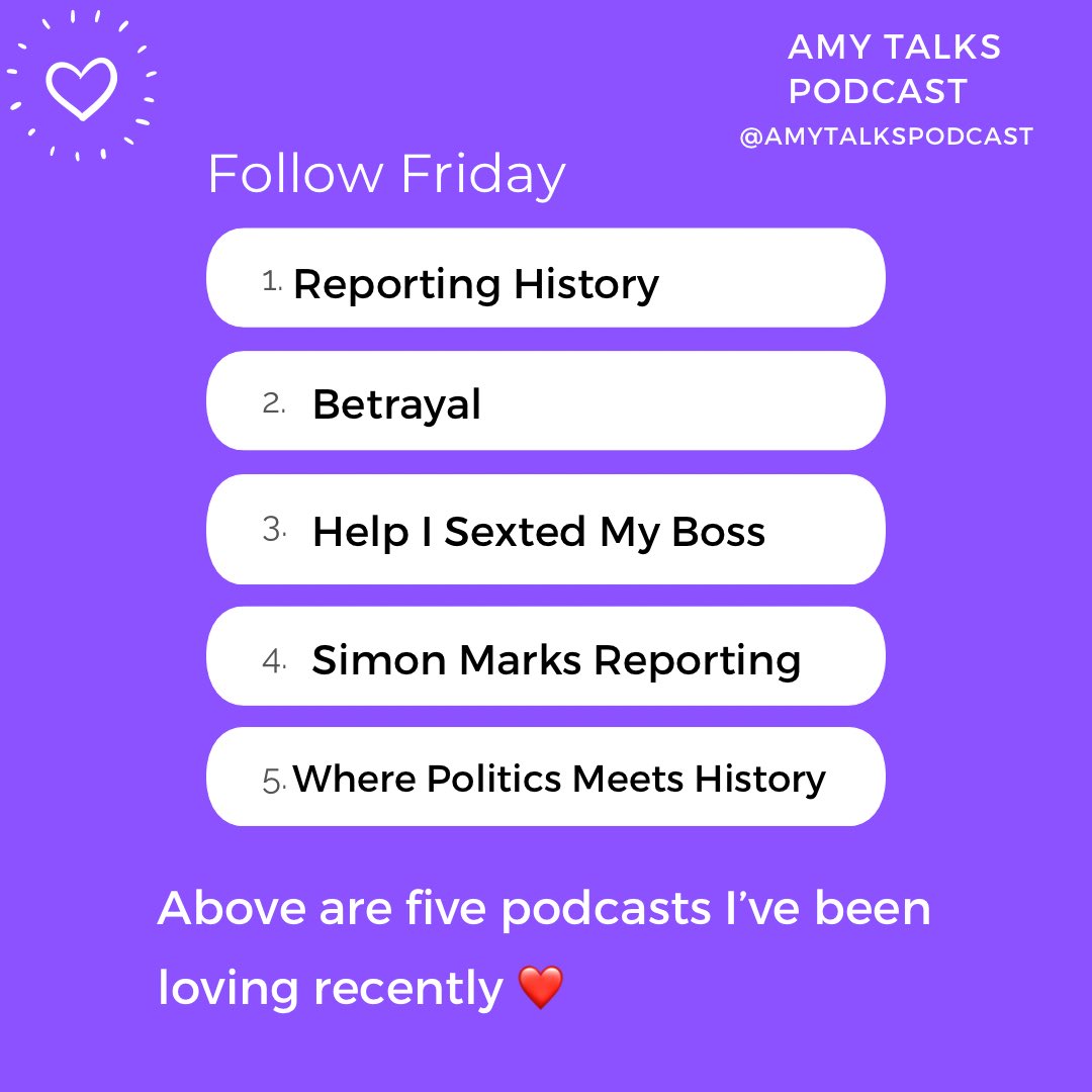 It’s #FollowFriday and I’ve got some regular faves as well as new shows on the list for this week ☺️

See what I’ve recommended below ⬇️

#podcast #podcastrecommendations #podernfamily #fridayfeeling