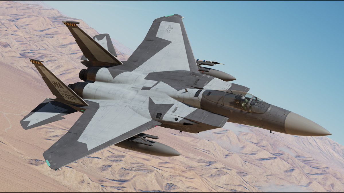 Touma_nomad's tweet image. F-16のHG5の色合いをアップデートしたので、F-15のファイル構成変更ついでに65AGRSのドラゴンスキンもアップデート。ネタのベースはF-35のアグレッサースキン。
#DCS #DCS_World #DCSWorld
