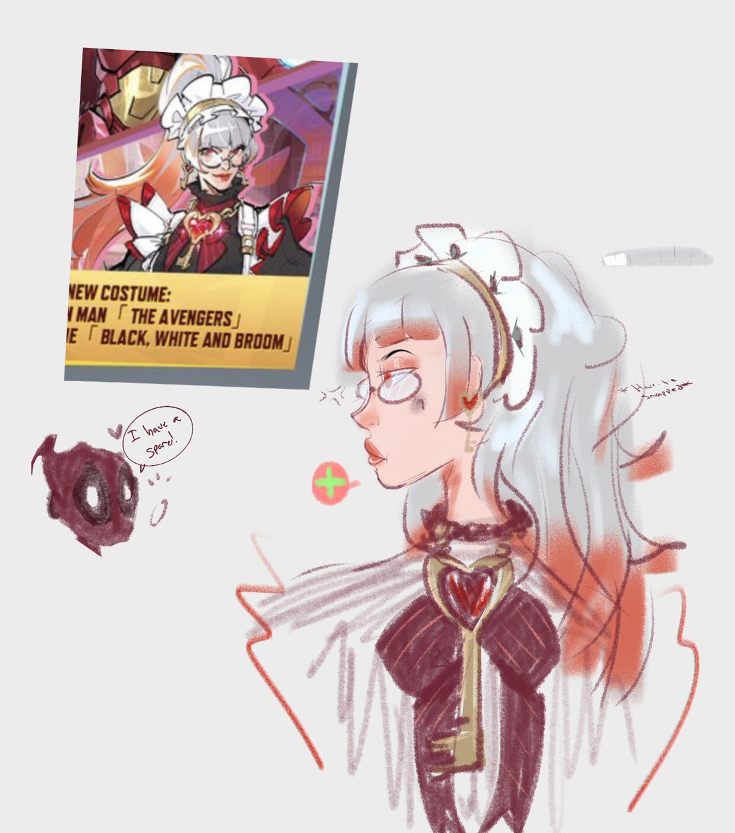 TheAstralMuse's tweet photo. (( I got angry at my other sketch so I guess I thought I’d put my 2 cents in on this maid skin. I wanted to do the hair down, because you truly know how I am LMAO))
#wip #sloppy #deadpool #elsabloodstone #bloodpool https://t.co/k6UOZZDpnz
