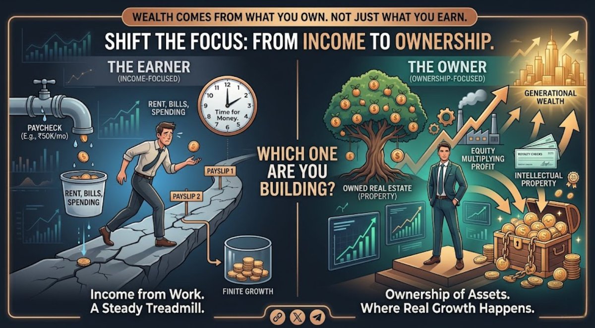 Wealth comes from what you own, not just what you earn.

Shift the focus from income to ownership—that’s where real growth happens.