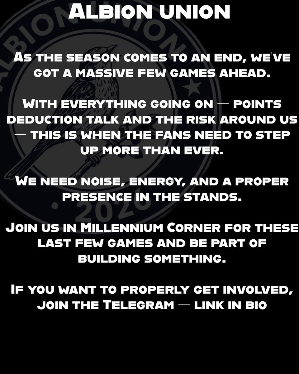 AlbionUnion_'s tweet photo. Come on baggies get involved 🔵⚪️

#wba https://t.co/dJHdjkQEqw