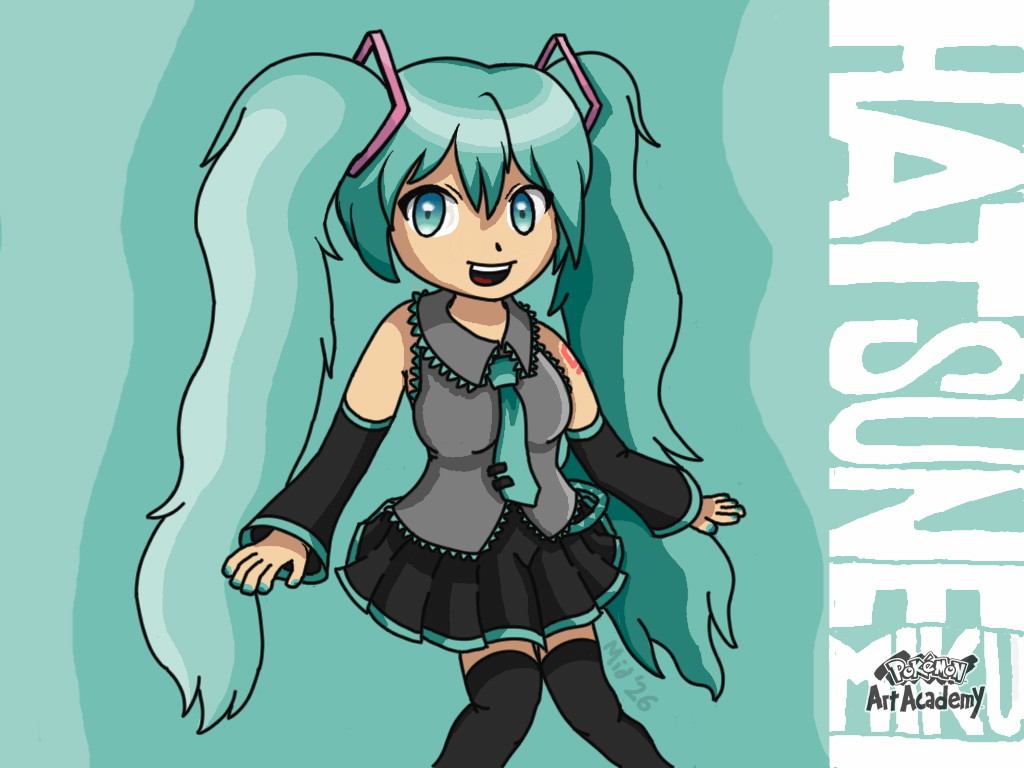 MidStickArt's tweet photo. drew hatsune miku in pokemon art academy for the nintendo 3ds family of systems https://t.co/wBCgQzk4ou