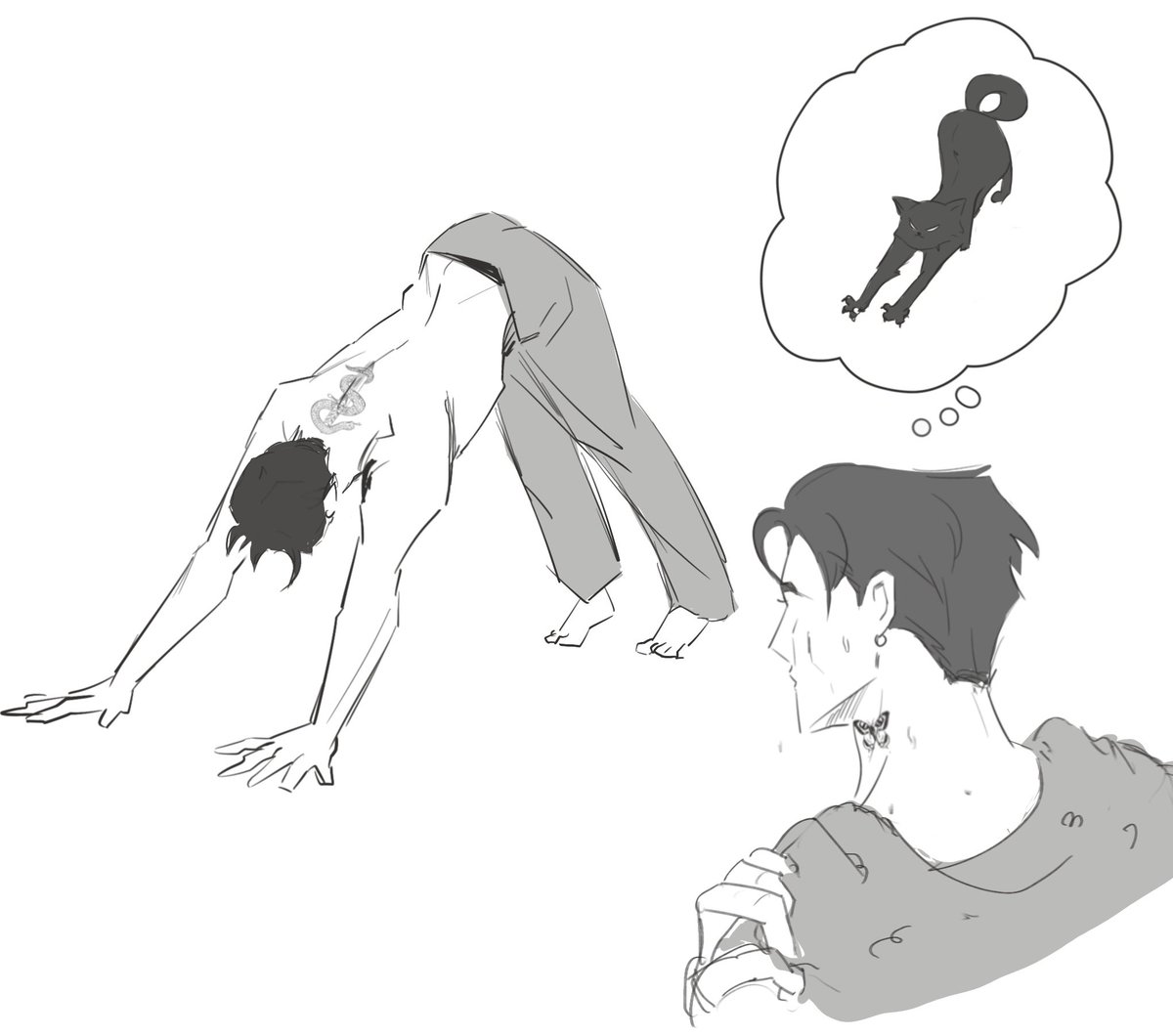 rynanovel's tweet photo. Ian doing his little morning exercises/stretches 🤭 
Domestic tjian has my heart ❤️ 
#wetsand #tjian #웻샌드 #ohtaejoon https://t.co/ZkG4RZQ1QA