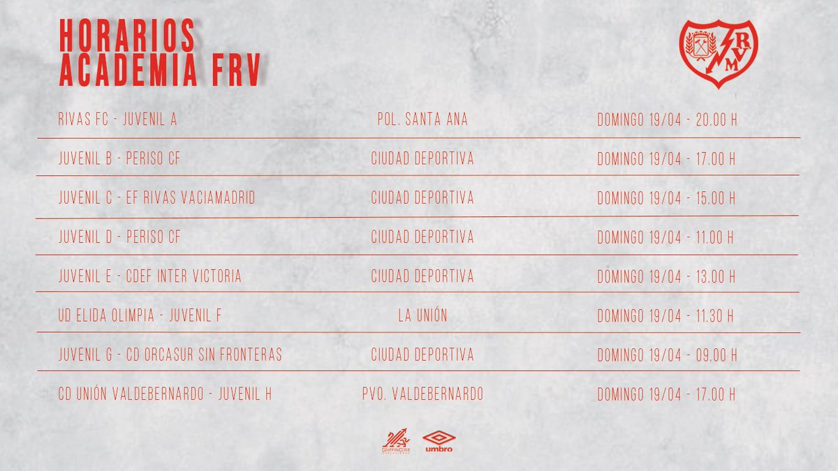 Rayo_academia's tweet image. ⚔️ Nuevos encuentros para nuestros chicos de la Academia #FRV ⚡️