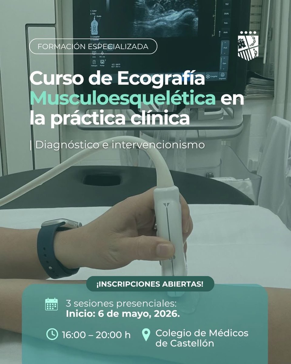 📢PRÓXIMAMENTE INSCRIPCIONES ABIERTAS para la formación especializada en Ecografía Musculoesquelética, orientada a médicos que quieran incorporar esta técnica de forma eficaz y mejorar la precisión en el abordaje del aparato locomotor

🔗INSCRÍBETE comcas.es/portal/pages/i…
.