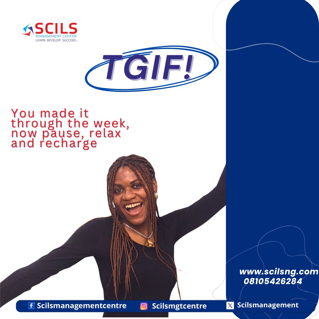 scilsmanagement's tweet image. Week done ✅
Time to rest, reset, and come back sharper.

Growth isn’t just a hustle, it’s balance too.

🌍 scilsng.com
📞 +234 810 542 6284

#SCILS #WeekendMode #Recharge #GrowthMindset #WorkLifeBalance #tgif