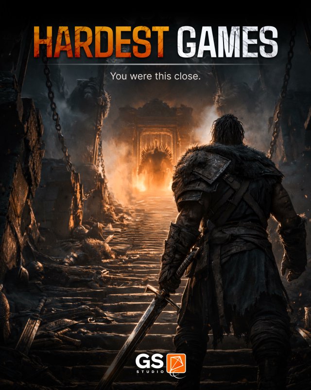 GameSpaceStudio's tweet photo. 📷 What is the hardest game you ever finished… and was it worth it? 

 #Gaming #GameDev #HardGames #EldenRing #DarkSouls #Sekiro #Cuphead #Gamers #Videogames #GSStudio https://t.co/BqZX4eEMPD