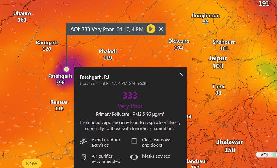 Viralfufa's tweet image. what's happening here in Rajasthan, more polluted than Delhi 
#aqi #Pollution