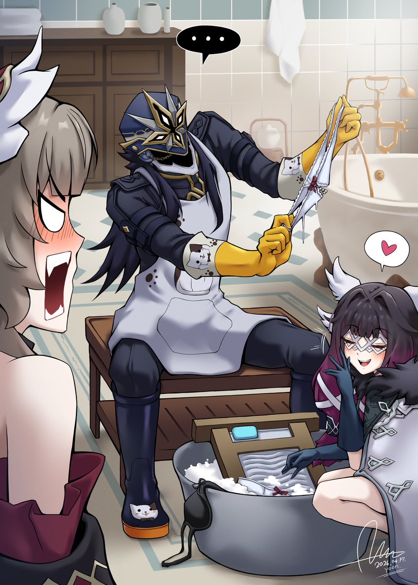 洗濯をしているカピターノ🫧
#GenshinImpact #Capitano