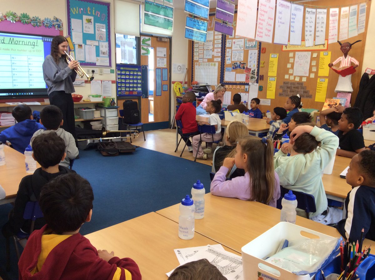 ststephenscps's tweet image. Miss Eden taught us all about brass instruments. #Year2 #Music