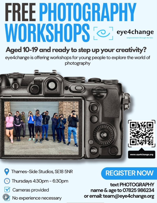 RGTrustSchool's tweet image. New FREE photography workshops for young people in Greenwich! 📸

Build creative skills, confidence, and wellbeing in a supportive space ✨

Email PHOTOGRAPHY with your name, age &amp;amp; postcode to team@eye4change.org

#eye4change #wellbeing #community #photography