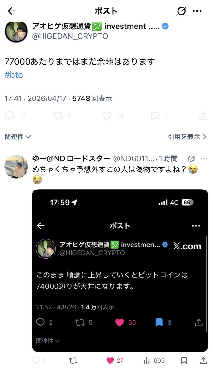 nukinukiwatch's tweet photo. @HIGEDAN_CRYPTO 

アオヒゲやっぱやばっ
予想外しまくりで、会員爆死だってよ
だから言ったのに

でもフォロー、サロンメンバー数まぁまぁいるから本人全く痛く無いらしいぜ https://t.co/fm620S9HGH