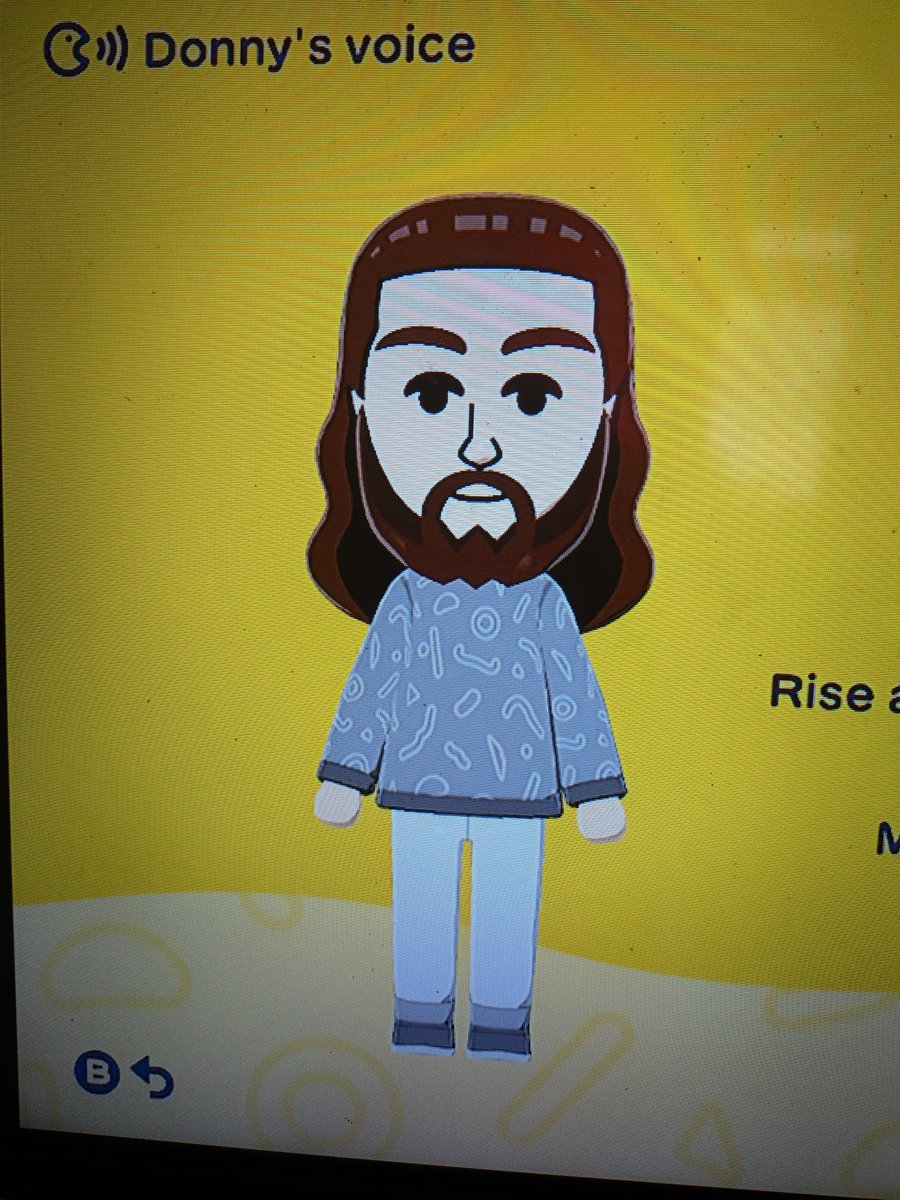 I know it isn't the best, but one of the first things I did, or at least tried to, was make a mii of <a href="/DonnnySins/">Donny</a> on my tomodachi island. The man's absolutely wonderful, and a pillar of this community. Thank you for everything, dude! :)