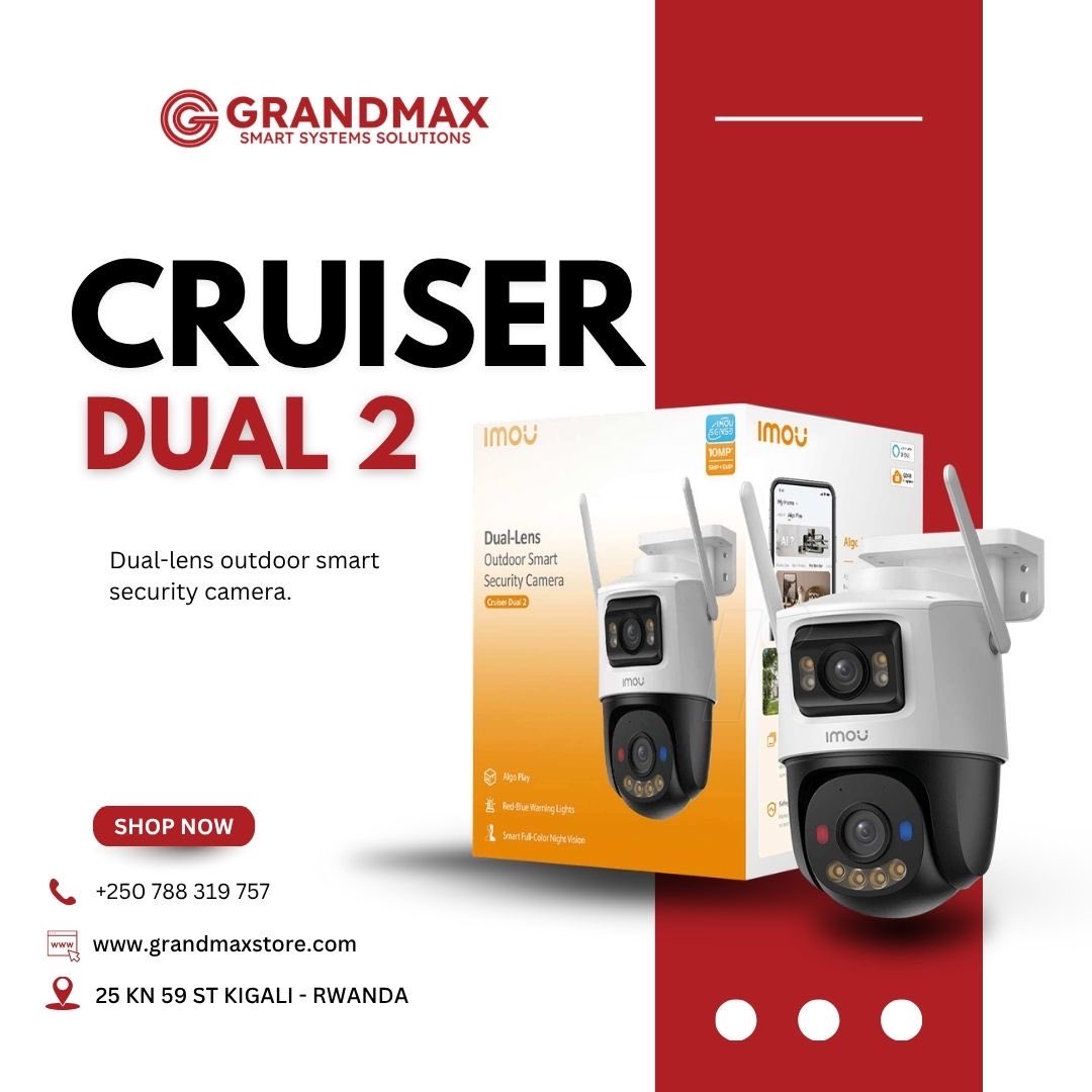 Grandmax_store's tweet image. Double the lenses, double the security
IMOU Cruiser Dual 2 outdoor CCTV camera delivers dual-lens coverage, smart detection, and full-color night vision.

Shop now: grandmaxstore.com
 | +250 788 319 757 
#CCTVRwanda #SecurityCameras #KigaliBusiness #GrandMaxStore