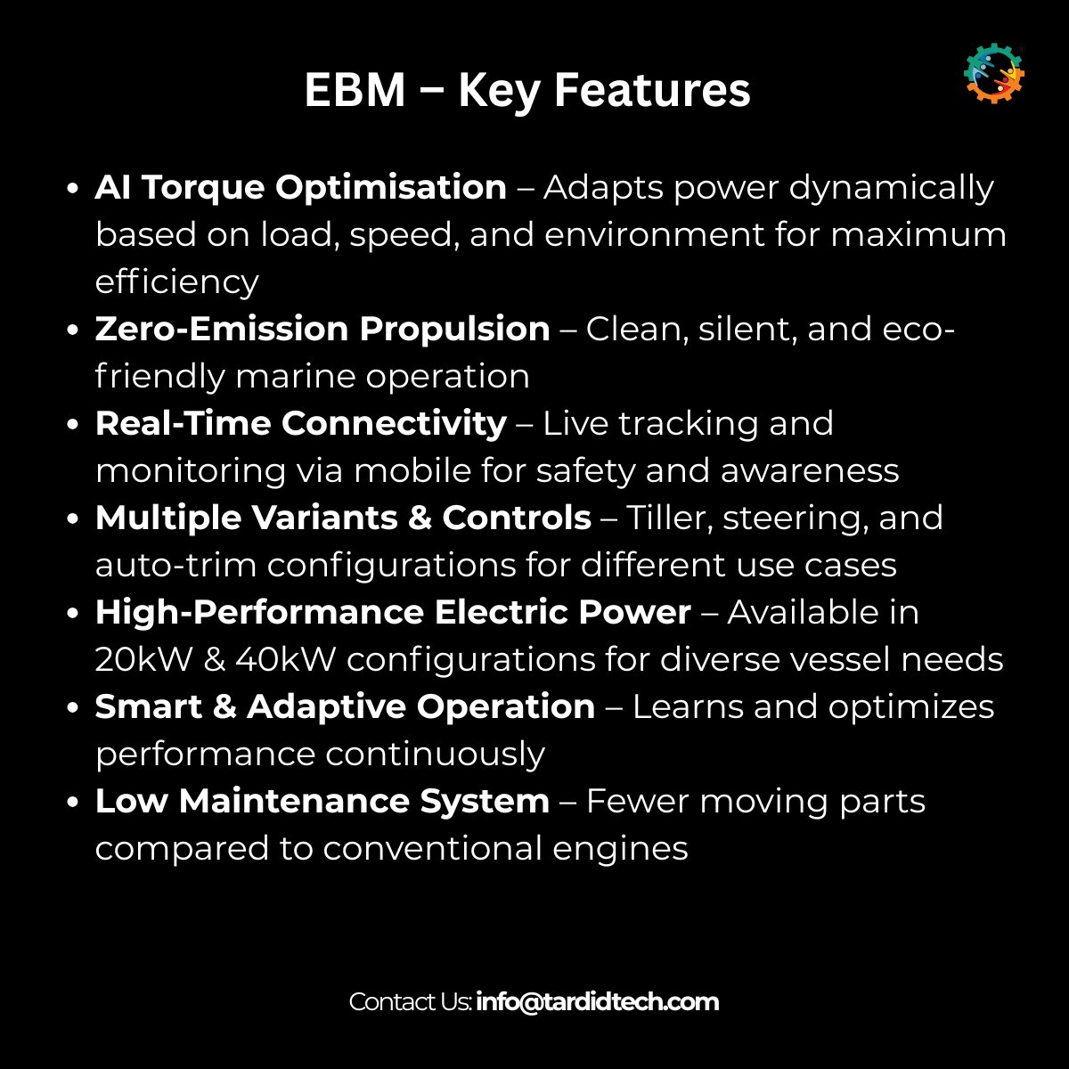Tardidtech's tweet image. Petrol outboards are getting banned. 🚫
Emissions. Pollution. Regulations tightening worldwide. The shift is already here.

Electric Black Marlin:  AI-powered electric outboard built for the future.🧠 Smarter performance
🌱 Zero emissions.

#AI #Tardid #ZeroEmissions #MadeInIndia
