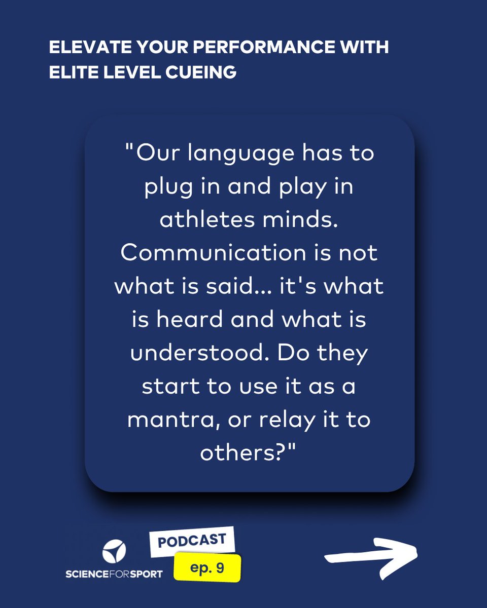 ScienceforSport's tweet photo. In episode 9, @NickWinkelman appeared on the podcast to talk about coaching cues.

Nick spoke about the problems we face when cues don't seem to work. He also shares his model for different types of cues and when to apply them.

https://t.co/7UWsEZekqG or streaming platforms. https://t.co/kQEDJhQ3mf