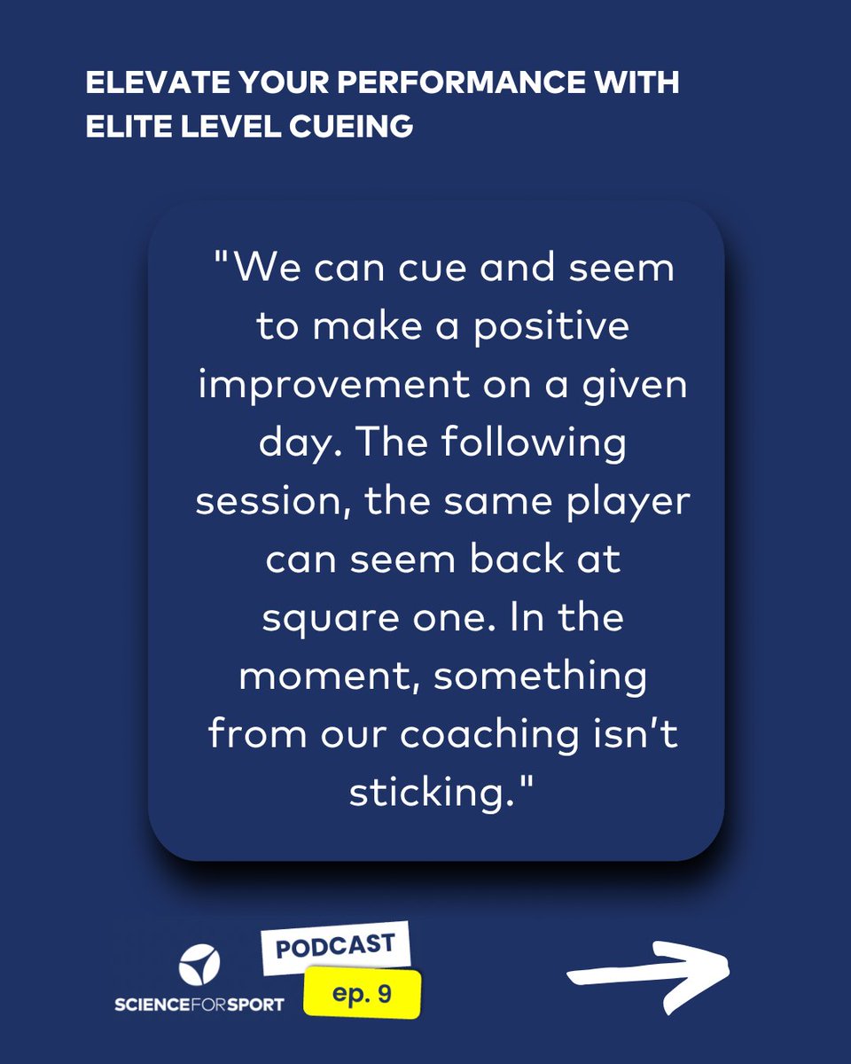 ScienceforSport's tweet photo. In episode 9, @NickWinkelman appeared on the podcast to talk about coaching cues.

Nick spoke about the problems we face when cues don't seem to work. He also shares his model for different types of cues and when to apply them.

https://t.co/7UWsEZekqG or streaming platforms. https://t.co/kQEDJhQ3mf
