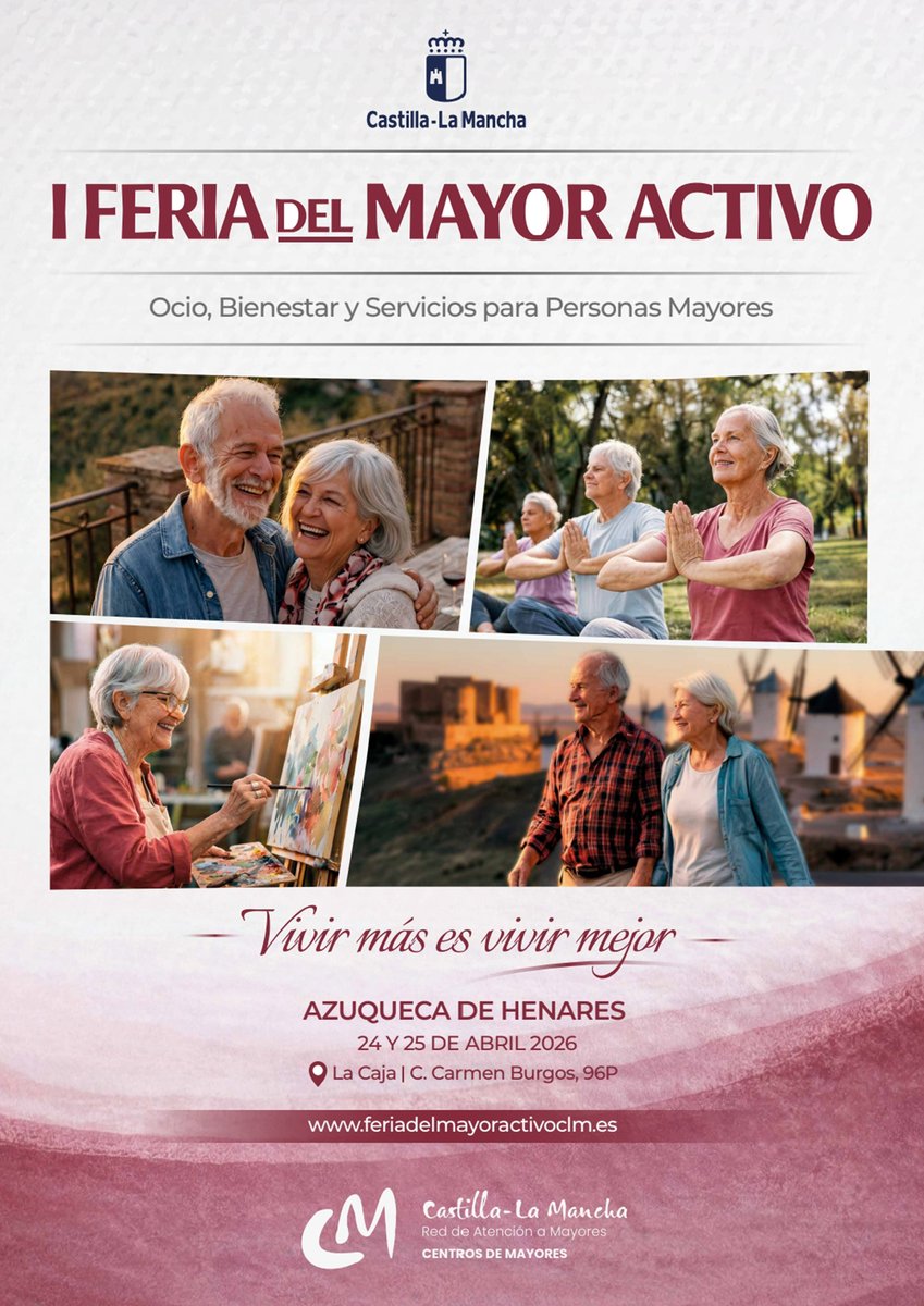 AytoAzuqueca's tweet photo. La Caja acogerá los días 24 y 25 de abril 🗓️la I Feria del Mayor Activo de Castilla-La Mancha. Durante su presentación, la consejera de Bienestar Social ha destacado el compromiso de #Azuqueca con las políticas sociales. https://t.co/LhSfVqQYoy https://t.co/82H0Y8Bf9z