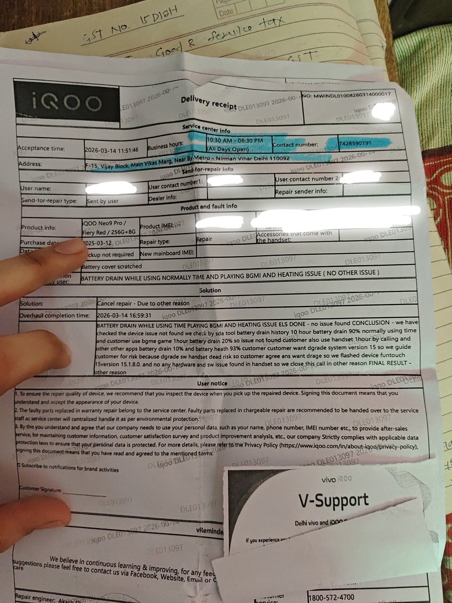 GhochuHu's tweet image. As clearly mentioned, battery drain increased from around 20% per hour to more than 30% per hour within a month, along with 2% drop  in battery health.
Could you please explain how this is being considered 'normal' @IqooInd  @nipunmarya  #service_centre #Laxmi_nagar #iqooneo9pro