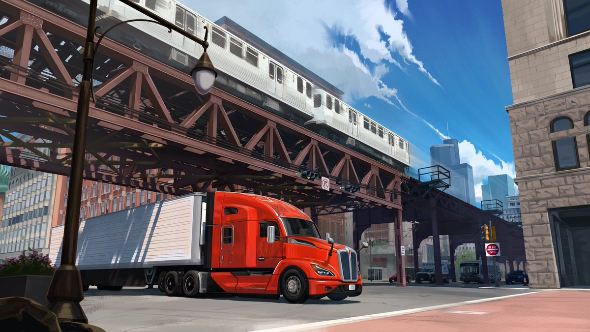 If you're excited to hit the road in Illinois, why not bring a piece of it to your desktop? 😍

Our Concept Artist has created a stunning wallpaper featuring Chicago, perfect for getting you in the mood for the upcoming Illinois DLC!🎨

Download it here 👇
americantrucksimulator.com/illinois/#7