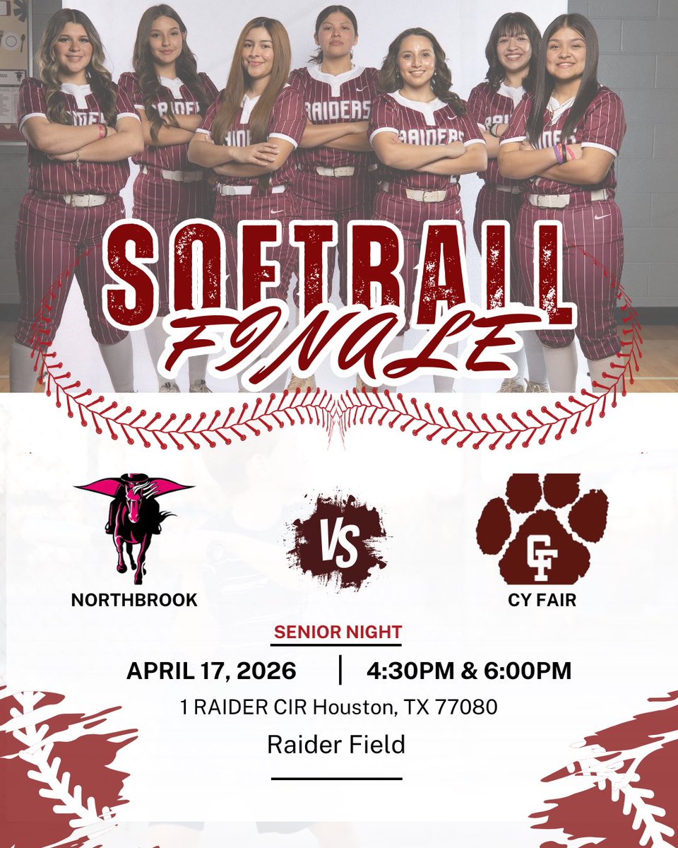 raidersoft_ball's tweet photo. Finale + Senior Night. 🥎🔥
Let’s send them out the right way.
Raider Field. Be there. 😈 https://t.co/QLmKn3R3Ge