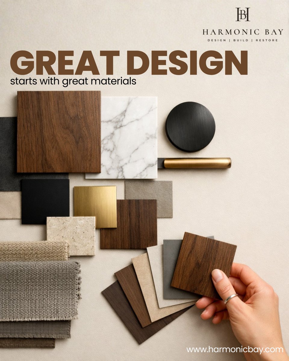 BayHarmonic's tweet image. At Harmonic Bay, we carefully curate materials that balance aesthetics with durability so your home doesn’t just look beautiful, it lasts beautifully.

Because the foundation of great design is built on what you choose.

📲: +91 9979889212

#InteriorDesign #HomeDesign #Interior