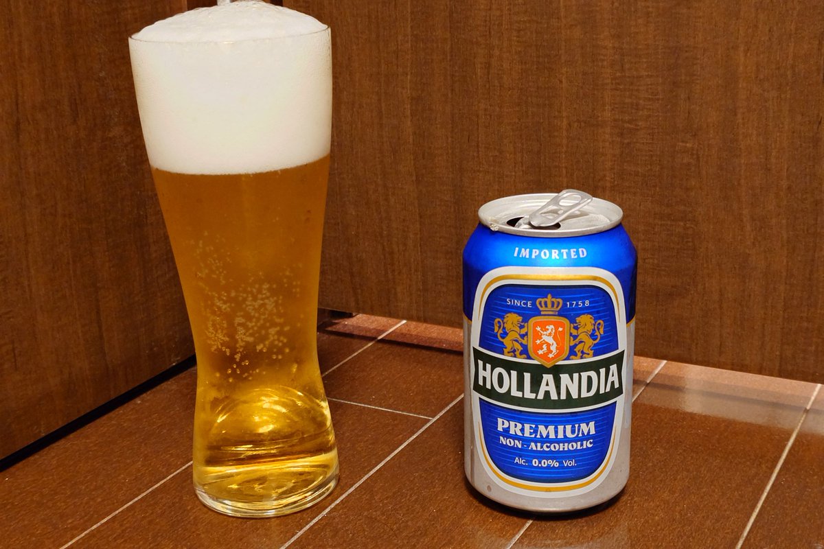 オランダ発のノンアルビア、HOLLANDIA  PREMIUM NON ALCOHOLIC。
固定化酵母法というアルコールを生成しない製法で醸造されたビール。麦の旨味やコク、香りはしっかり出ており甘み苦味バランス良くスっと引いていくので炭酸の刺激でゴクゴク飲めます。
#38beer #クラフトビール