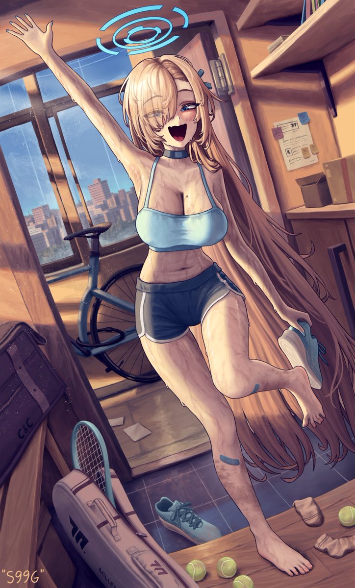 열심히 놀다 들어온 아스나 그림 그려봤어요ㅋㅋ

#ブルーアーカイブ #블루아카이브 #ブルアカ #BlueArchive #一之瀬アスナ #Asuna #アスナ #아스나 
PIXIV : S99G