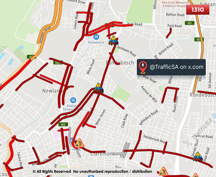TrafficSA's tweet image. Cape Town - Southern Suburbs:  #RAIN plus the school run