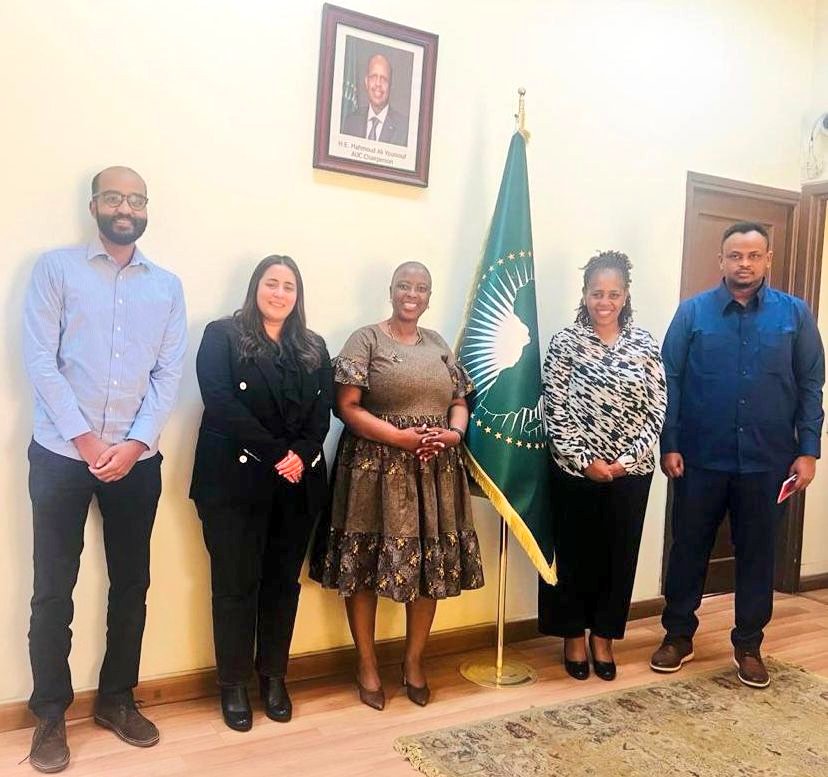 IOMatAU's tweet photo. In Cairo, IOM met with H.E. Libakiso Matlho, Executive Secretary of the @_AfricanUnion Centre for Post-Conflict Reconstruction &amp; Dev't. As part of the IOM–AU partnership, meeting focused on enhancing cooperation in peacebuilding &amp; solutions for displaced populations in Africa. https://t.co/eKeZEtYeNU