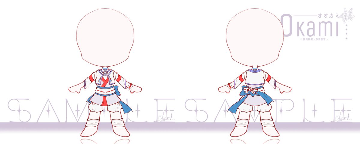 Okami0420's tweet image. 【約稿勿存！🍎】
衣服與髮型的視圖～
雖然是不同時間委託的，
不過是同一隻角色的，於是一起發了！♡
謝謝委託人再次光顧！- ̗̀♡ ̖́-

——————————
#絵画 #約稿 #Sample