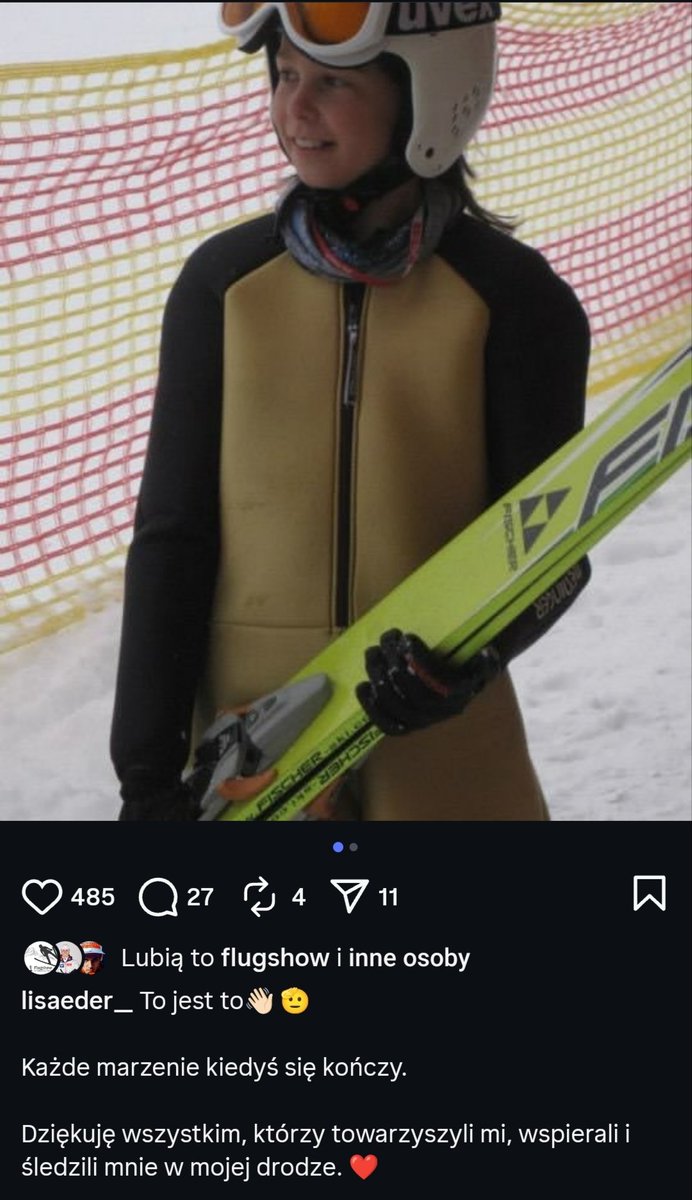 Lisa #Eder 🇦🇹 podjęła decyzję o zakończeniu kariery!

Po tak dobrym sezonie. SZOK!
#skijumpingfamily #skijumping