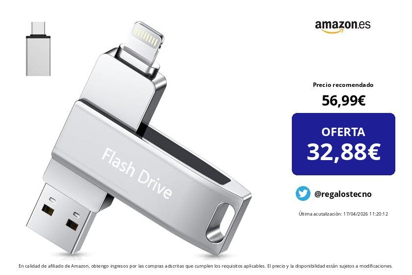 RegalosTecno's tweet image. ❌ Precio recomendado: 56,99 € 
💶 OFERTA: 32,88 € (-42%)

✅ Cómpralo aquí 👉 amzn.to/3OwdANZ

Lncnnk certificación MFi 512 GB Memoria USB 3.0 para iPhone, Lightning Pen Drive 3 en 1, Photostick Llave USB Tipo C USB C de Memoria de…

 #Informatica