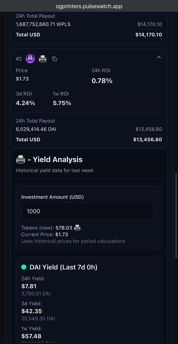 $WGPP | PRINTS 1% $pDAI DAILY tweet media