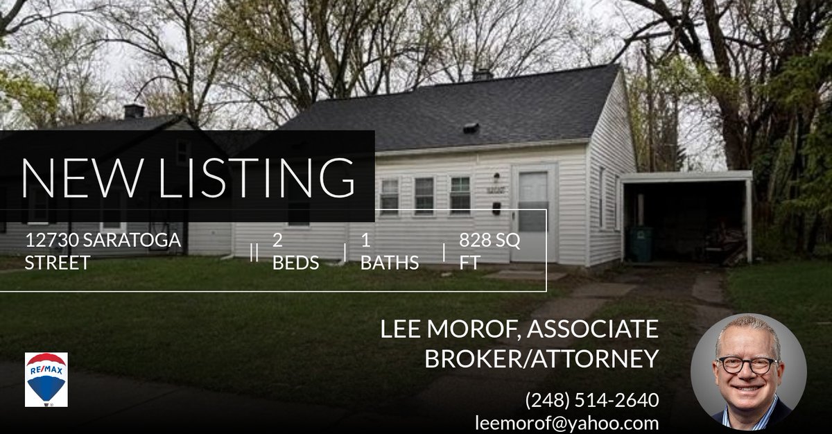 leemorof's tweet photo. 📍 New Listing 📍 Take a look at this fantastic new property that just hit the market located at 12730 Saratoga Street in Oak Park. Reach out here or at (248) 514-2640 for more information

Lee Morof, Associate Broker/Attorney https://t.co/JMcx6QYcQy https://t.co/PYkEtYV8is