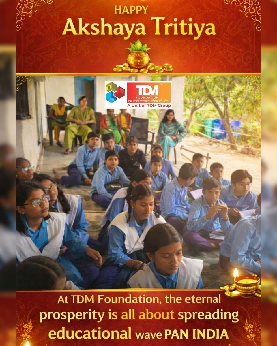 foundationtdm's tweet photo. Real prosperity lies in spreading knowledge 📚✨
Empowering young minds across India 🇮🇳
Happy Akshaya Tritiya! 🌼💛

#AkshayaTritiya #TDMFoundation #EducationForAll #Empowerment #NGOIndia #SocialImpact #SpreadKnowledge #IndiaGrowth https://t.co/UBDGhhbuMh