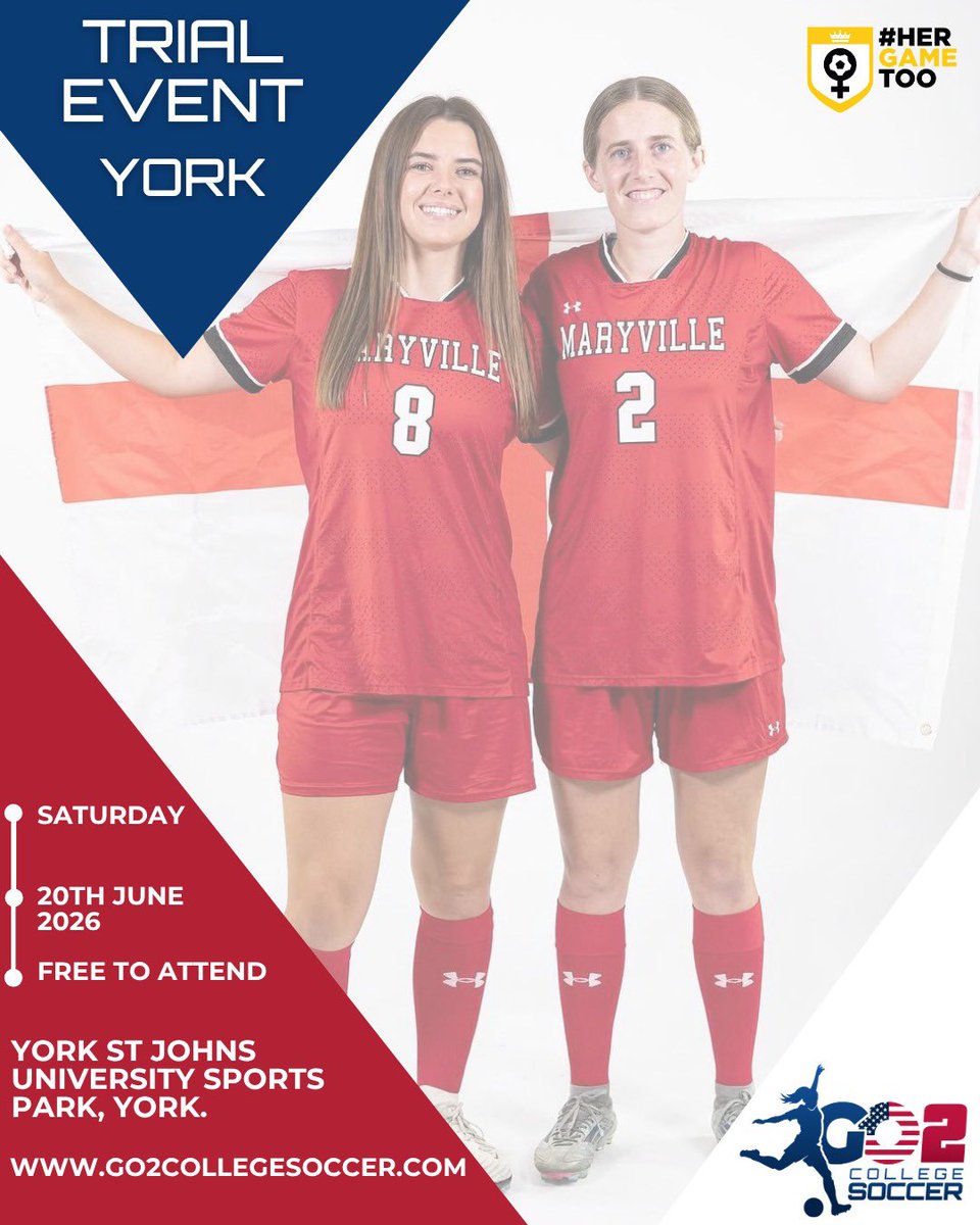 🚨𝙐𝙥𝙘𝙤𝙢𝙞𝙣𝙜 𝙀𝙫𝙚𝙣𝙩 - 𝙔𝙤𝙧𝙠, 𝙀𝙣𝙜𝙡𝙖𝙣𝙙 🚨

We are already looking forward to our next event in York which will be taking place on Saturday 20th June at York St John’s University Sports Park, England.

🇺🇸 Are you interested in playing and studying in America on a