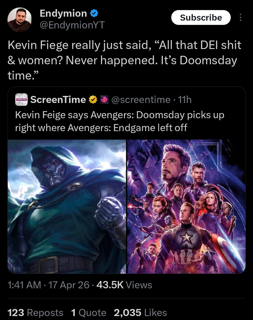 No, you grifter so boring I don't make vids on you.

It means the film continues the story Endgame was telling. It's a marketing statement.