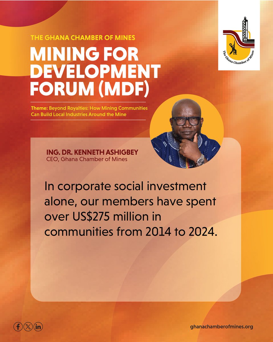 GChamberofMines's tweet photo. Excerpts of the CEO’s speech at the Mining for Development Forum held at Goaso in the Ahafo Region. #MiningforDevelopment #GhanaChamberofMines #SustainableMining #Newmont https://t.co/HYgx6IfF3Y