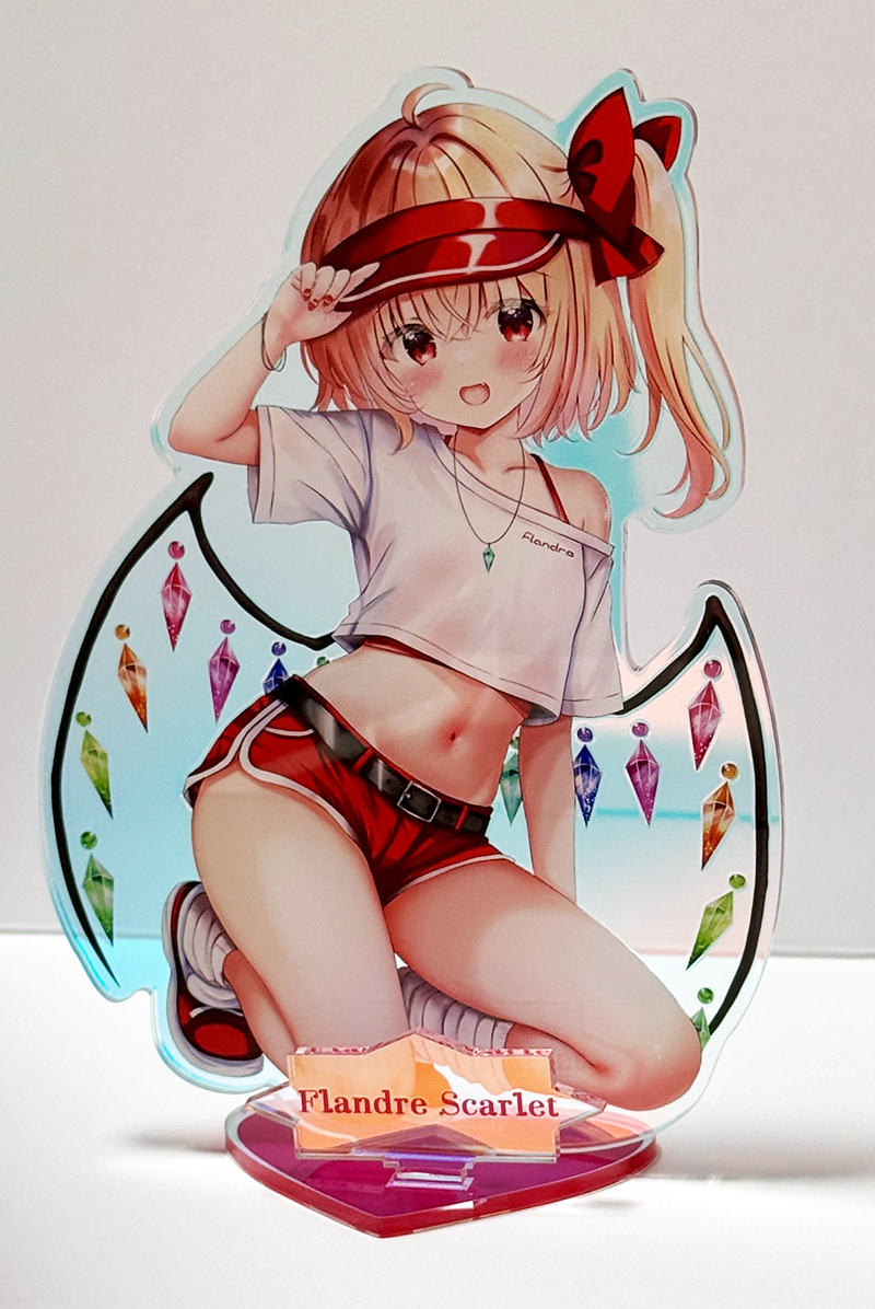 フランちゃんオーロラアクスタ届いた!めっちゃ可愛く仕上がってるー🥰キラキラ✨例大祭セット用です!サイズ190×130mm
#東方 #フランドール・スカーレット #例大祭 