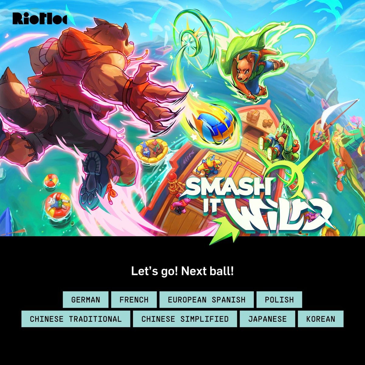 riotloc's tweet photo. You there! Get over here, you're in the team! How about a curveball? Riotloc localized Smash It Wild from FR into EN and from EN into seven languages. @GoblinzPub &amp; @maplewhispering say it's tournament time!
Smash it Wild: Tactical Volleyball Roguelike is out now on Steam! https://t.co/wT1sTaTKpR