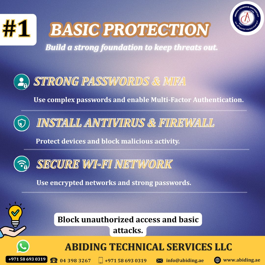 abidingtechllc's tweet image. Secure your office with complete protection 🔐 CCTV, IT security &amp;amp; access control—stay ahead of threats and protect your business today.
🌐 abiding.ae
📞 +971 58 693 0319
#officesecurity  #CyberSecurity  #CCTVCamera  #accesscontrolsystems  #ITSecurity  #dataprotect