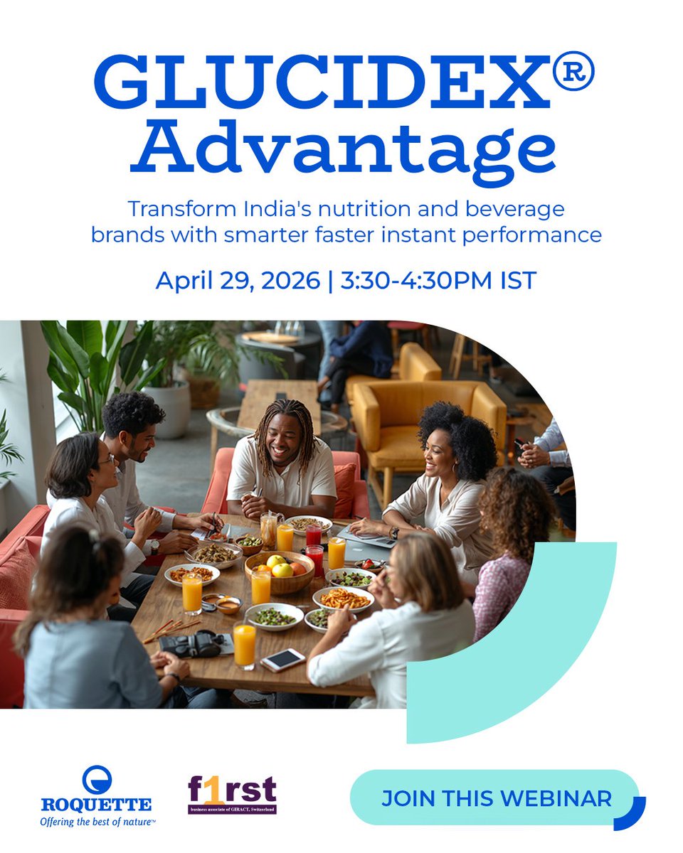 F1rst15's tweet image. 🚀 Want smoother texture, faster processing &amp;amp; better consistency in Nutrition &amp;amp; Beverage products?

Join this webinar on GLUCIDEX® 👇

📅 Apr 29 | 3:30 PM IST
🎟️ Free registration

👉 lnkd.in/gtBK-u4p

#FoodTech #BeverageIndustry #Nutrition #Webinar