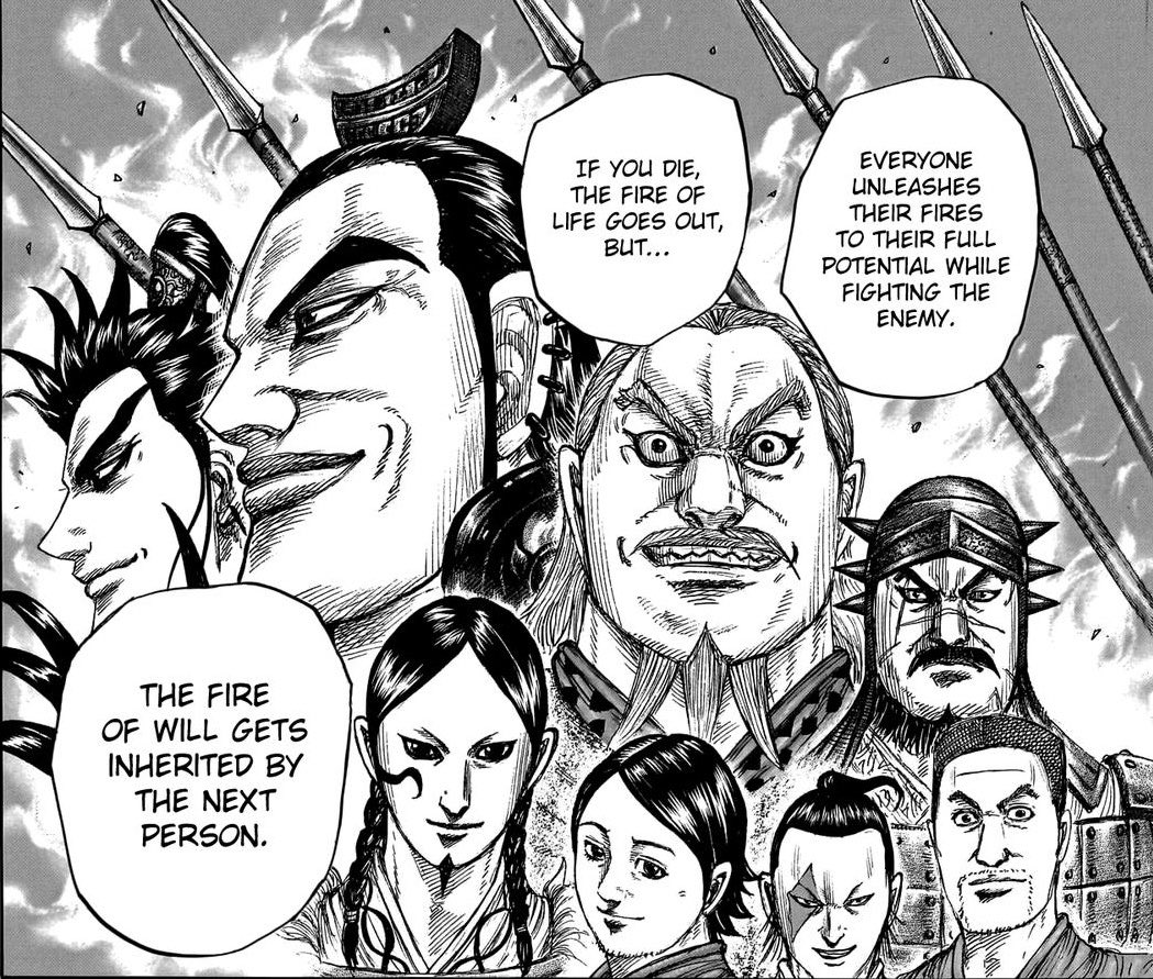 Milanmv7's tweet photo. Shin just explained to us the core reason as to why people like Ouki,Duke Hyou,KanKi were so strong it’s because of their own strength yes but also because of everyone of them posses their own fire their reason for fighting and that gets passed to the next.
#Kingdom
#キングダム https://t.co/Y8AtGmywav