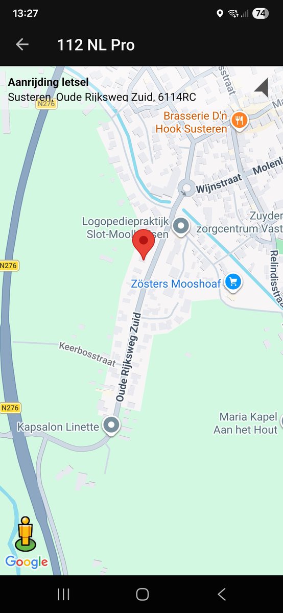 Aanrijding met vermoedelijk letsel op N276