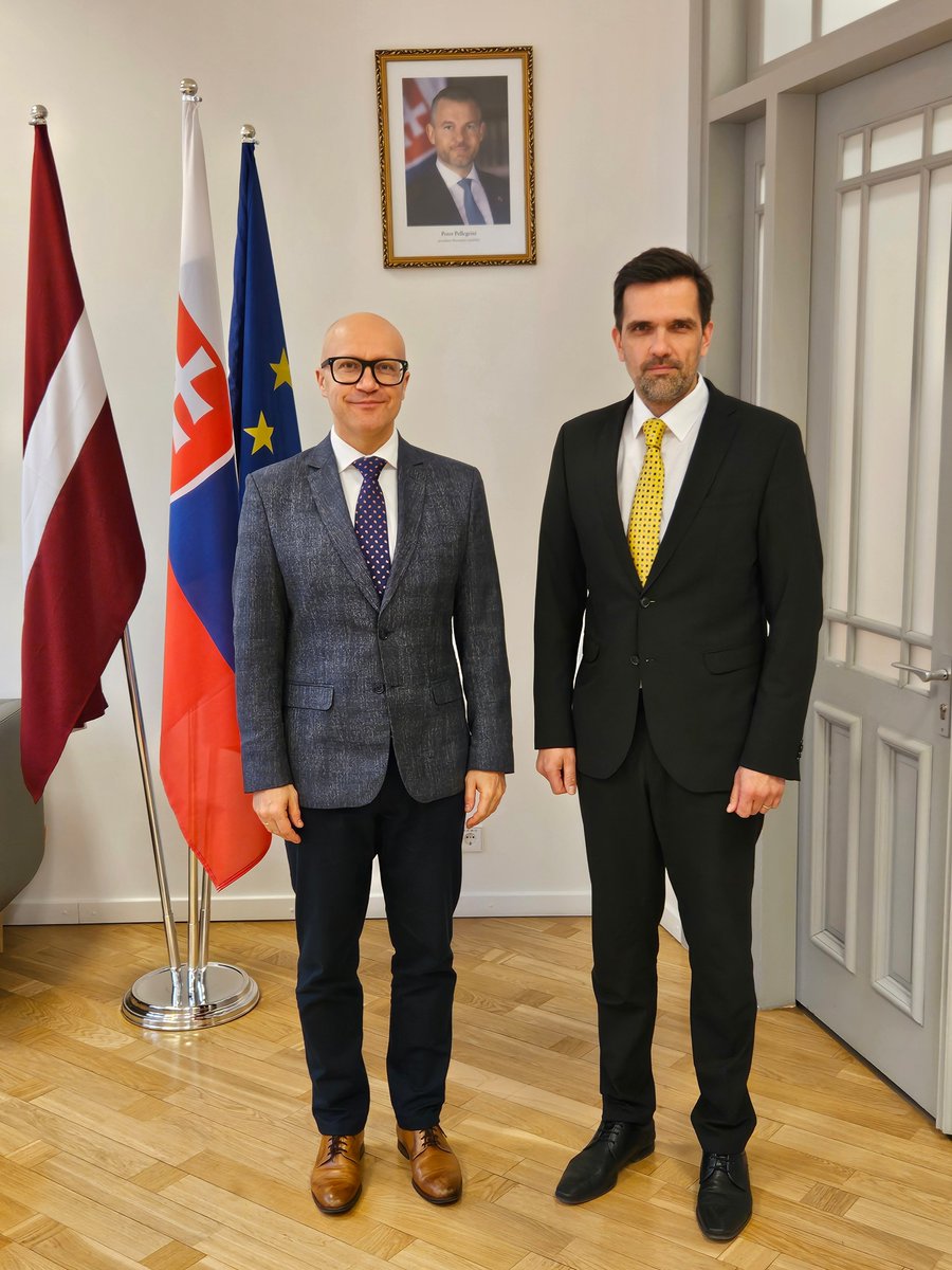 brano_pavlovic's tweet photo. Regional cooperation—practical and pragmatic—is an important part of every country’s foreign policy. For #Latvia, such cooperation is embodied by the Baltic Trio (B3).

As part of the #Slovak Republic’s current leadership of the so-called #Slavkov Format (S3), together with the #Czech Republic and #Austria, I had the honor of hosting a working lunch for the #S3 ambassadors in Riga. The #Auditor General of the Republic of Latvia, Mr. Edgards Korčsagins, kindly accepted the invitation as the guest of honor.

The lunch was attended by the Ambassador of the Republic of Austria, Ms. Bernadette Klösch, and the Ambassador of the Czech Republic, Mr. Martin Vítek.

Thank you for the insightful conversation!

@SlovakiaMFA @VKontrole @RigaEmbassyCZ   @kloeschb