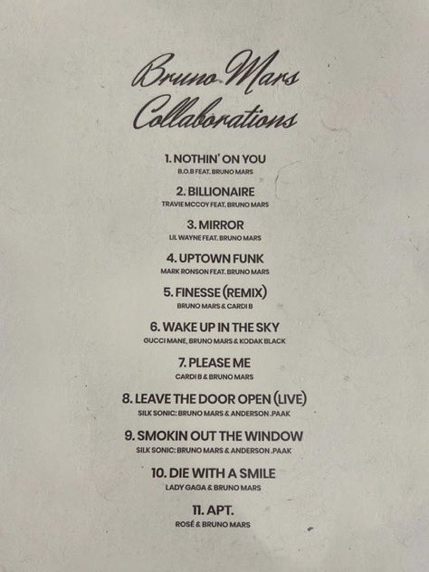 Bruno Mars collaboration album out tomorrow on April 18