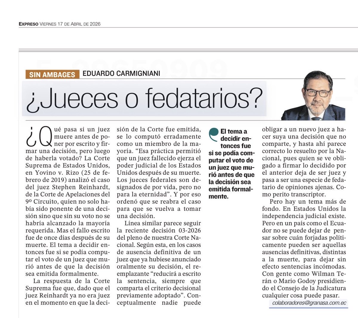 ecarmigniani's tweet photo. ¿Puede obligarse a un juez a que firme una sentencia con la que no está de acuerdo? Creo que no. https://t.co/8YRZ0Tl5rT